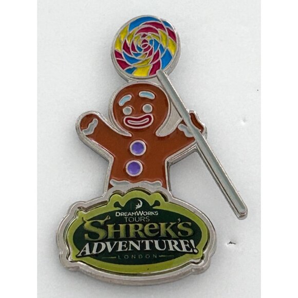 DreamWorks Shreks Adventure London Gingerbread Man Gingy Enamel Pin 2017 - Picture 1 of 3